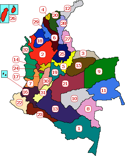 Департаменты Колумбии